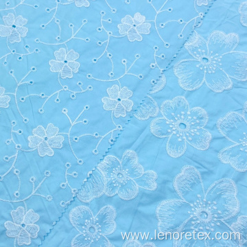 100% Cotton Poplin Embroidery Fabric For Women Shirts